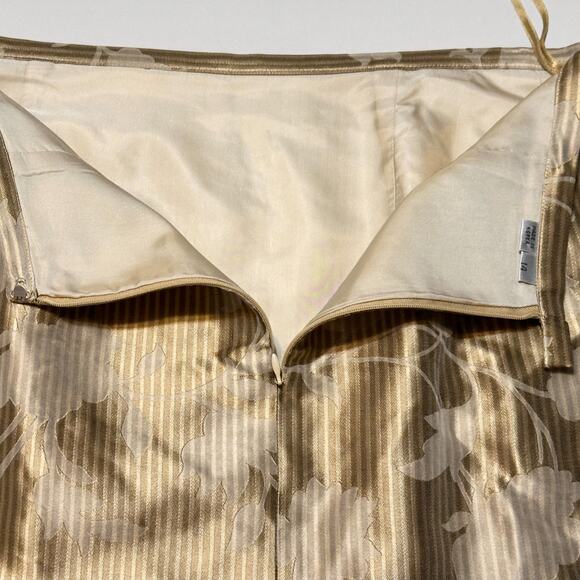 Vintage 90s Kay Unger NY Silk Skirt Suit Size 14 3pc Set Champagne Gold Brocade - Picture 12 of 13